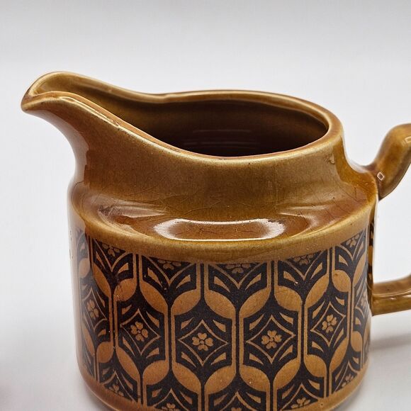 Royal Sealy Creamer Cream Pitcher Brown Yellow Amber Retro Vintage - Picture 11 of 12